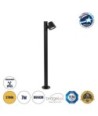 GloboStar® GARDENIA 60508 Φωτιστικό Κήπου - Κολωνάκι Αρχιτεκτονικού Φωτισμού Εξωτερικού Χώρου LED 7W 700lm 60° AC220-240V Αδιάβροχο IP65 - Σώμα Αλουμινίου & Tempered Glass - Μ12 x Π18 x Υ90cm - Θερμό Λευκό 2700K - Μαύρο - Bridgelux Chip - 5 Years Warranty
